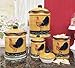 ACK Tuscany Sunshine Country Rooster Ceramic Hand Painted Canisters with Lid, Set of 4, Kitchen Storage Jar, Food Storage Container, Airtight Storage Container With Rubber Seal