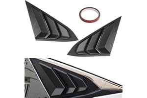 HTRACING for 10th Gen Civic Sedan Rear Side Window Louvers Air Vent Scoop Shades Cover Blinds Racing Style Compatible with Civic Sedan 2021 2020 2019 2018 2017 2016 (Matte Black)