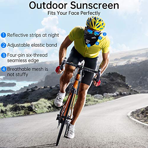 Yarrashop Bandana Face Mask Breathable Neck Gaiter Cooling Ice Silk Fabric Sun and UV Protection for Men & Women, Reusable & Washable Snoods Mask for Outdoors