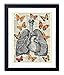 Vintage Anatomy Illustration Art, Dictionary Print, Antique Wall Art Home Decor, Modern Boho, Medical Posters, Farmhouse Decoration 8x10 Inches, Ready To Frame (Lungs with Butterflies)