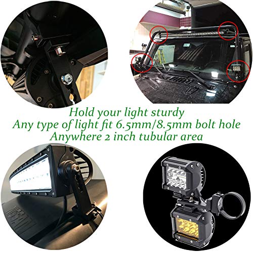 Tube Clamp Mounting Bracket, KMFCDAE Roll Bar Clamps for 2 Inch Tube Roll Cage Bull Bar Roof
