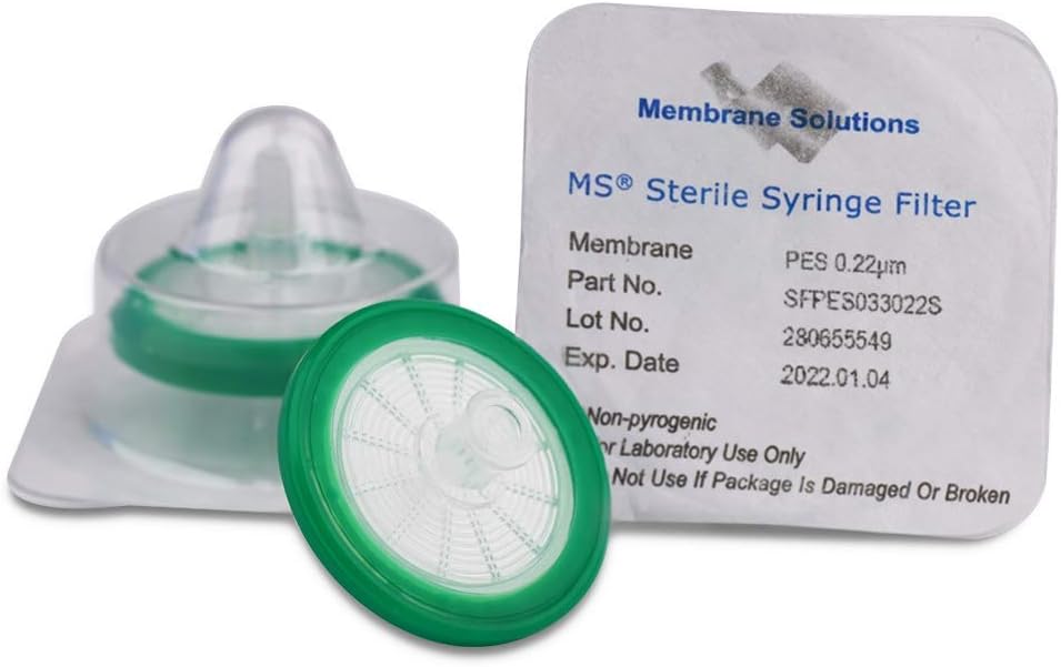 100 Packed STERILE PES SYRINGE FILTER 33MM 0.22ΜM MICRON INDIVIDUALLY HYDROPHILIC