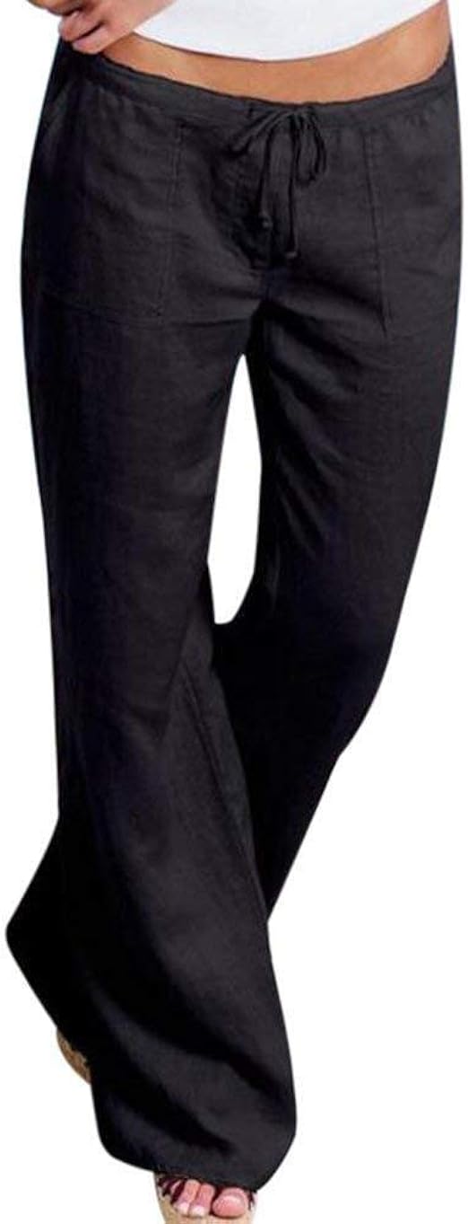 Damen Palazzohose Mit Weiten Beinen - Bequeme Sommerhose High Waist