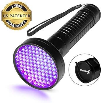 Escolite UV Flashlight Black Light, 100 LED 395 nM Ultraviolet Blacklight Flashlights Detector for Dog Urine, Pet Stains and Bed Bug, Matching with Pet Odor Eliminator