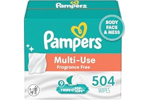 Pampers Baby Wipes Multi-Use Fragrance Free 9X Pop-Top Packs 504 Count