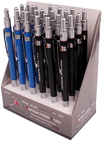 Toctoc Premium 2.0 mm Lead Holder Pen Mechanical Pencil for Draft Drawing,Carpenter,Crafting, Art Sketching Sharpener (Pack of 24 Pencils) +(2.0mm Hb Color Lead 1 Tube 12 Leads)