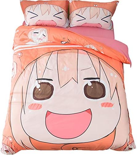 Auxging Kids Bedroom Himouto! Umaru-chan Cotton Kids Duvet Cover Sets Bedding Cover 2 Pillowcases,Gifts Children,Boys,Girls,Friend,Family,No Comforter,1.2m