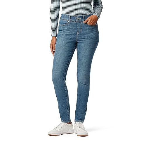 Levi Strauss Signature Women's Totally Shaping Ultimate Pull-on Skinny Jeans Mid-Rise Stretch Denim (Also Available in Plus), Mid Easy, 14 Long