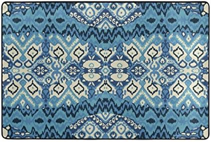 U LIFE Vintage Turkish Stripe Mandala Blue Large Area Rug Runner Floor Mat Carpet for Entrance Way Doorway Living Room Bedroom Kitchen Office 36 x 24 &amp; 3 x 2 &amp; 6 x 4 Feet Weststyle