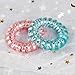 Spiral Hair Ties Traceless No Crease, Coil Hair Ties, Phone Cord Hair Ties, Hair Coils, KeyChain Bracelet Hair Ties, Colorful Ponytail Holder, Rubber Bands for Women Girls With 2 Black Hair Elastics