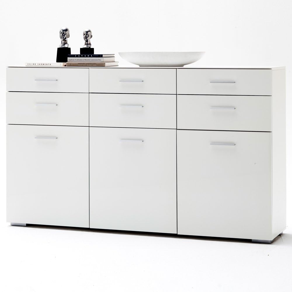 Portland Xxl Chest Of Drawers Sideboard White High Gloss Varnished