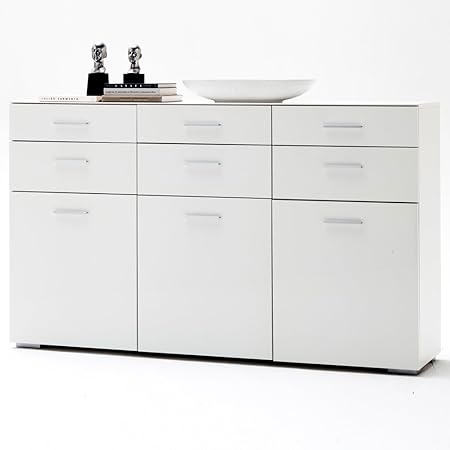 Portland Xxl Chest Of Drawers Sideboard White High Gloss Varnished