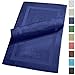 SALBAKOS 100% Turkish Cotton Bath Mat Set 2-Piece - 20x34 inch, Premium Quality Hotel & Spa Collection, Soft, Absorbent, Long Lasting, Durable Bathroom Rugs (Navy, 2 Bath Mats)