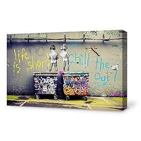 Canvas Wall Art Banksy Canvas Prints Home Artwork Decoration for Living Room,Bedroom - 12x18 inches