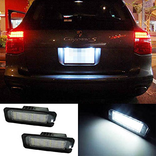 iJDMTOY 18-SMD Error Free LED License Plate Lights For Volkswagen Golf GTi CC Rabbit Eos Beetle Phaeton Porsche Cayman Carrera Cayenne Boxster