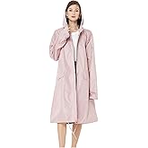 Freesmily Women Long Raincoat Waterproof Rain Jacket with Hood Zipper and Pockets Outdoors