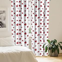 Ambesonne Ladybugs Window Curtains Pack of