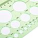 BCP Set of 2 Clear Green Color Plastic Measuring Templates Circle Square Triangular Geometric Rulers for Students