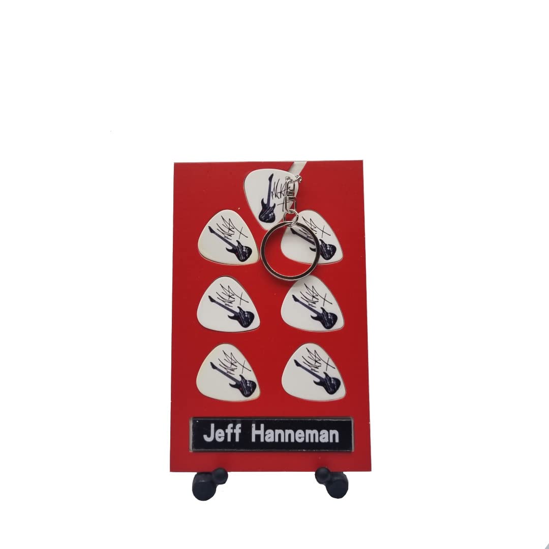Jeff Hanneman Guitar Plectrum Gift Set | 6 Artist Plectrums | 1 Artist Keyring