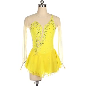 kzytamz Ladies Professional Figure Skating Competition Dresses Winter Skating Costume Girls Crystal Activewear