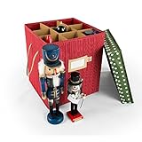 Santa's Bags Holiday Collectibles & Nutcracker Storage Box with Dividers (Polka Dot)
