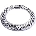 Trendsmax 15mm Silver Tone Rombo Double Curb Cuban Link Mens Chain 316L Stainless Steel Bracelet 8inch