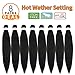 DIFUNEE Pre-stretched Braiding Hair - 24 Inch 8 Packs Jet Black Long Braiding Hair For Twist or Box Braids, Yaki Texture Hot Water Setting Synthetic Braiding Hair Extensions (24 Inch, #1-8P)