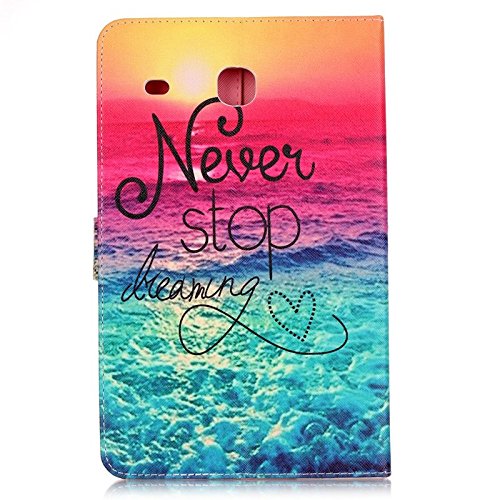 Galaxy Tab E 8.0 Case-UUcovers Slim Stand Soft TPU Flip Case Wallet Cover with Card Slots for Samsung Galaxy Tab E 8.0 SM-T377 4G LTE Verizon/SM-T375 Tablet-Never Stop