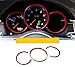 3pcs ABS Dashboard Instrument Console Display Cover Ring Trim For Porsche Macan 2014 2015 2016 (Red)