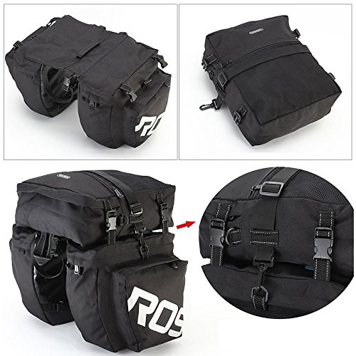 COTEetCI Mountain Bike Bag 3 in 1 Bicycle Pannier Rear Rack Seat Bag/Large Trunk Bicycle Carrier Bag,2 Side Bags + 1 Top Bag