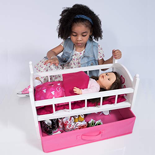 Wooden Doll Crib with Storage Drawer Fits 18 Inch Dolls Pricepulse