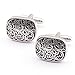 Men's Vacuum Plating Laser Engraved Winding Pattern Enamel Shirt Cuff Links, Brass, 1 Pair Set