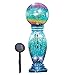Collections Etc Glass Column Gazing Ball with Solar Light