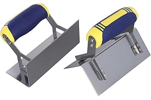 Stainless Steel Concrete Hand for Edger Set (2-Piece) for Plaster & Cement Finishing — Groover Tools with Rust-Resistant 304 