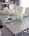 B-COOL Sequin Tablecloth Christmas Decoration 50x50 Inches Square Fabric Thanksgiving Table Cloth Sparkle Overlays Glitz Silver Table Overlay Baby Shower Birthday