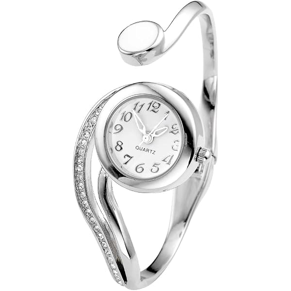Amazon.com: Top Plaza Womens Fashion Silver Tone Analog 