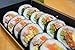 BambooMN Deluxe Sushi Mat Kit 1x Green, 1x Natural Rolling Mat, 1x Rice Paddle, 1x Spreader, 1x Compartment Sauce Dish | 100% Bamboo Mat and Utensils