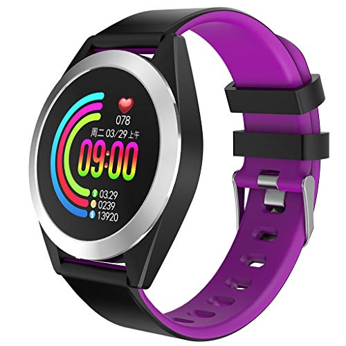 Bravetoshop Smart Watch Sports Fitness Activity Heart Rate Tracker Blood Pressure Watch Calorie Monitor Purple