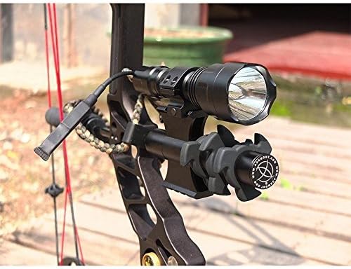 cooloh 20mm Tactical CNC Picatiny Rail Bow Stabilizer Mathews PSE Hoyt Damper Mount +1200LM T6 Tactical Flashlight