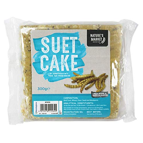 Seed and Mealworm Suet Cake - Wild Garden Bird feed.