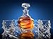 Ashcroft 5-Piece Everest Whiskey Decanter Set. 4 Glasses and Scotch Decanter with Stopper. Unique Elegant Dishwasher Safe Glass Liquor Bourbon Decanter Ultra - Clarity Glassware