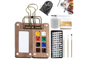 Mini Watercolor Kit, 2026 New Mini Watercolors Set with Brush and Book, Travel Art Supplies for Beginners, Adults, Kids. (12 