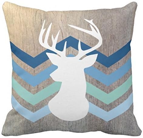 Cotton square pillow 45cm x 45cm One side zipper Deer Head Modern Fashion decoration by SKArtStore
