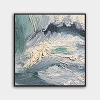 Framed Canvas Wall Art Abstract Color Painting Canvas Prints Home Artwork Decoration for Living Room,Bedroom - 16x16 inches