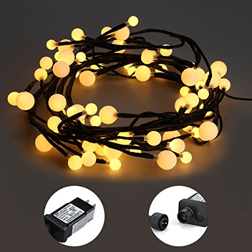Excelvan Safe Low Voltage Globe String Lights, 8.2ft 72LED Waterproof Outdoor Indoor Fairy Lights Decorative String Lights, 8 Modes for Bedroom Curtains Hall Trees Garden Party Wedding and Christmas