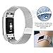 POY Metal Replacement Bands Compatible for Fitbit Charge 2, Milanese Loop Stainless Steel Bracelet Smart Watch Strap with Unique Magnet Lock, Small Silver