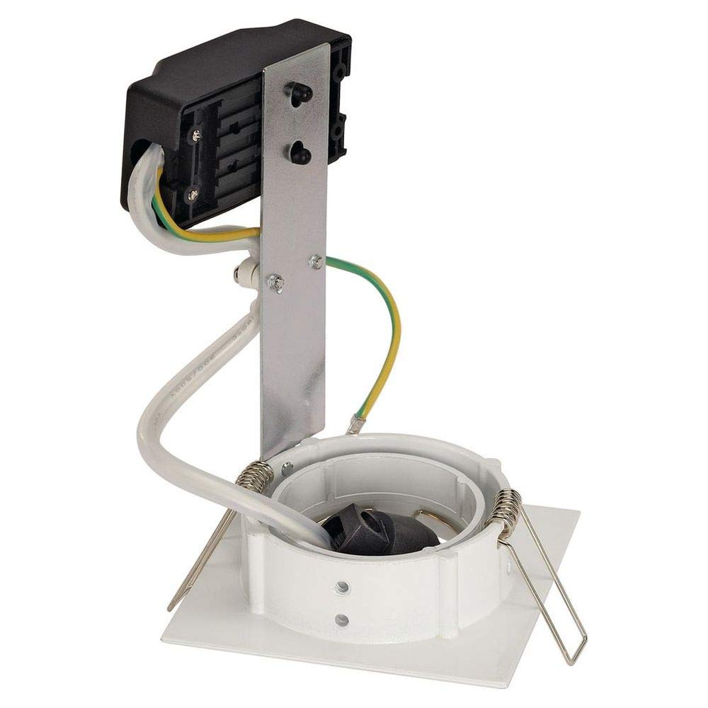 SLV SP Square Downlight, Angular, White, GU10, max. 50W, Steel