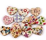 AKOAK 50 Pcs Natural Wood Decorative Button 2-Hole