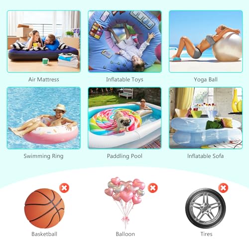 Electric Air Pump, 4000 mAh Electric Pump for Inflatable Mattress with 4 Nozzles, Inflator Inflator, USB Rechargeable Lighting, for Outdoor Camping, Air Mattress