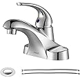 PARLOS Single Handle Bathroom Sink Faucet with Metal Drain Assembly and cUPC Faucet Supply Lines, Chrome, 1.2 GPM Flow Rate